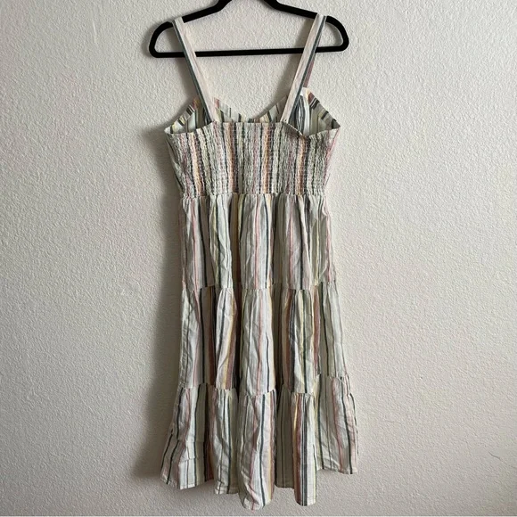 NWT Lucky Brand Women's Striped Corset Maxi Stripes Cotton Linen Dress Size M - Picture 8 of 12